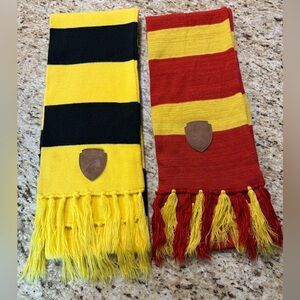 Harry Potter Scarf Bundle Hufflepuff and Gryffindor Stripe Knit Long Scarves 2